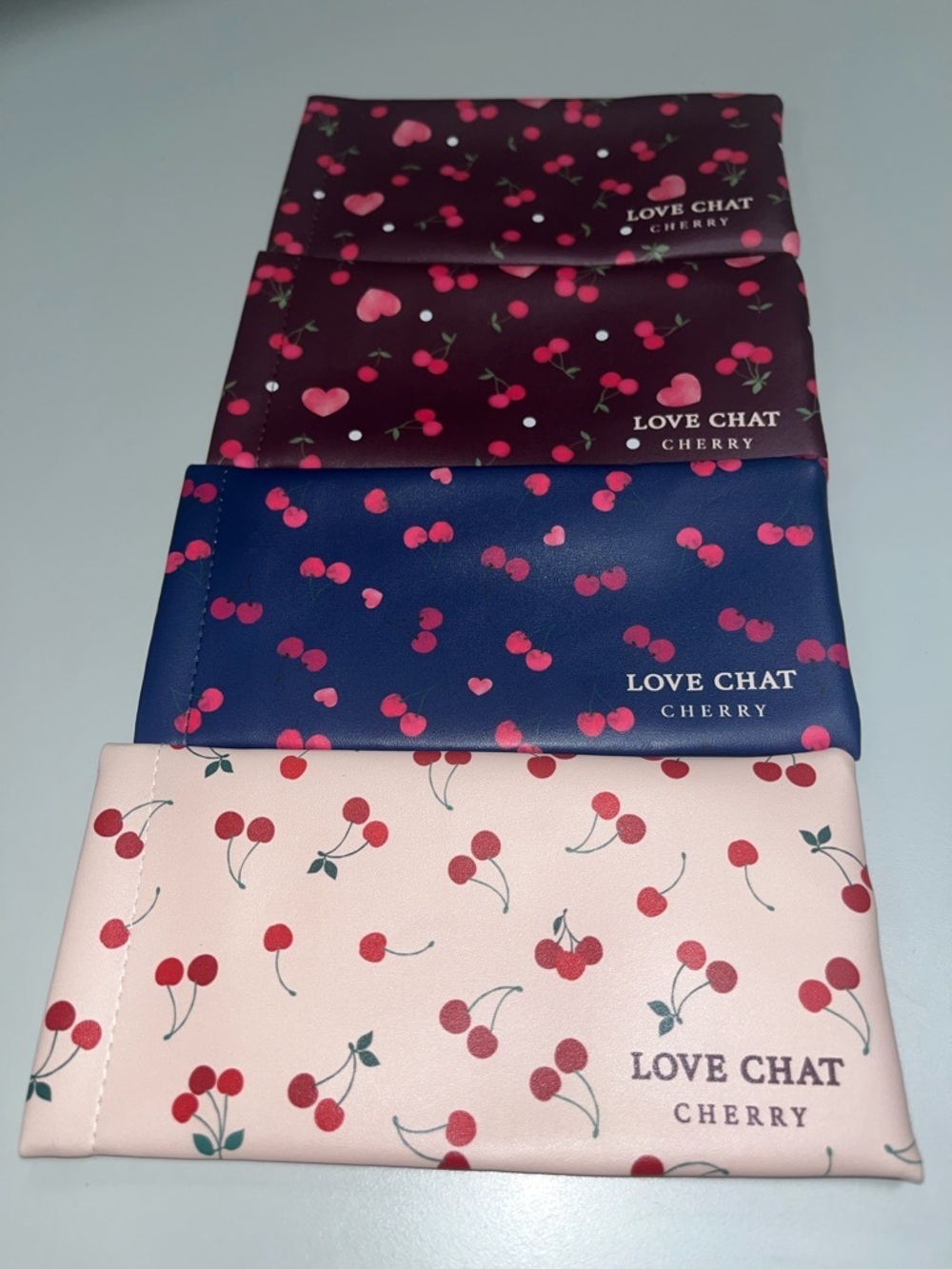 Daiso LOVE CHAT Bundle of 4 Printed Plastic Women's Sunglasses Cases